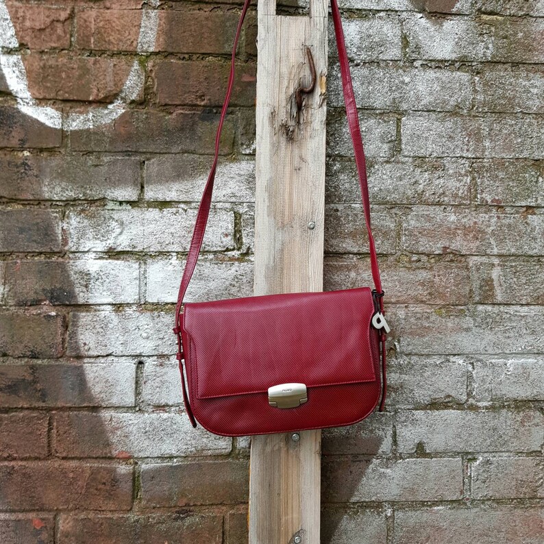 Mini Crossbody Organizer Purse Small Bag Burgundy Leather Etsy