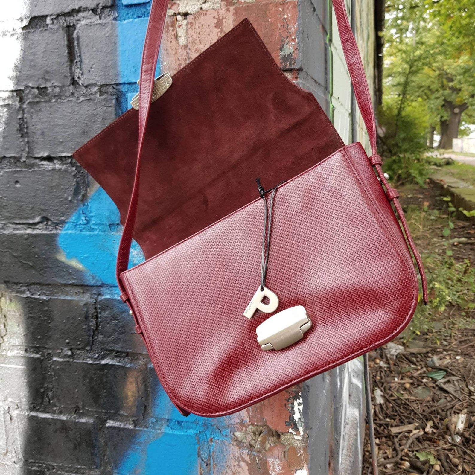 Mini Crossbody Organizer Purse Small Bag Burgundy Leather Etsy