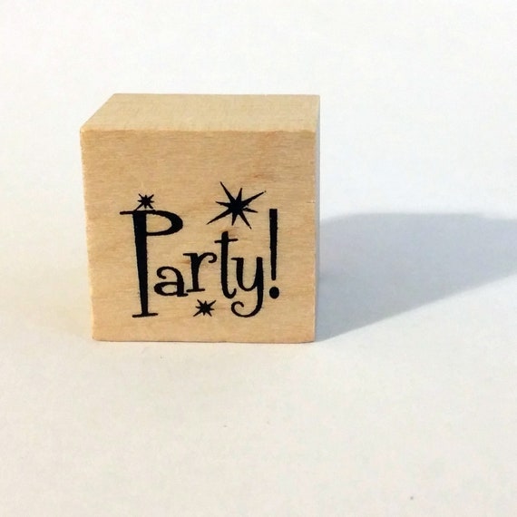 Mounted Rubber Stamps Party Invite scrapbook Invitations Birthday