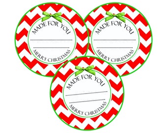 Kitchen Printable Tag, Christmas Canning Label, Instant Download Made for You Printable Tag, DIY canning tags, DIY baked goods label