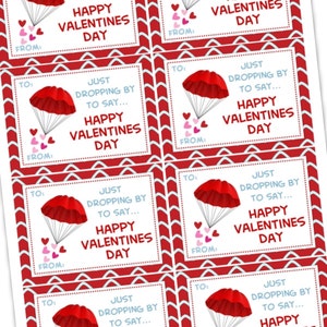 Parachute Valentine's Day Printable Cards, Valentine Mini Cards, DIY ...