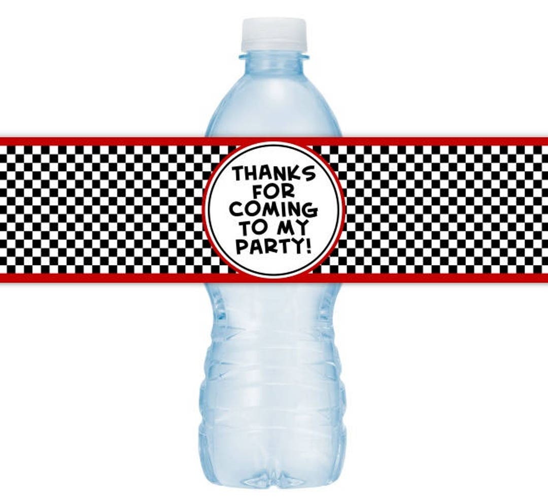 Race Car Printable Water Bottle Labels, Racing Birthday Party, INSTANT ...