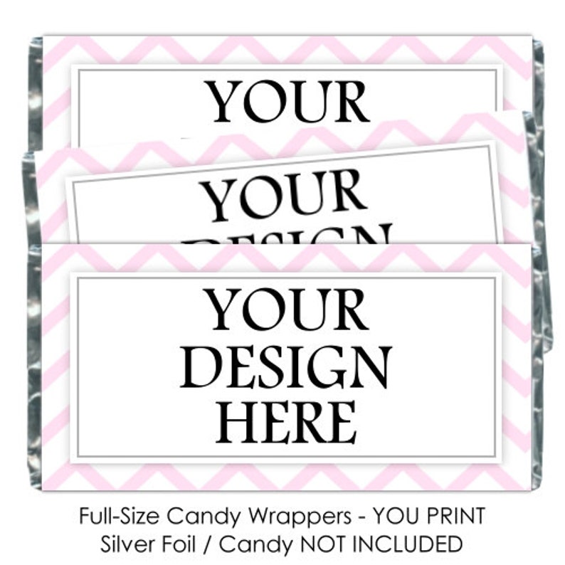 bridal shower Printable Candy Wrappers fit over chocolate bars birthday CUSTOM design for you baby shower Custom Candy wrappers