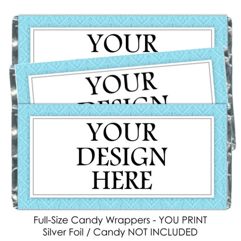 bridal shower Printable Candy Wrappers fit over chocolate bars birthday CUSTOM design for you baby shower Custom Candy wrappers