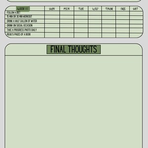 75 Soft Challenge Tracker - Green Hues - Etsy