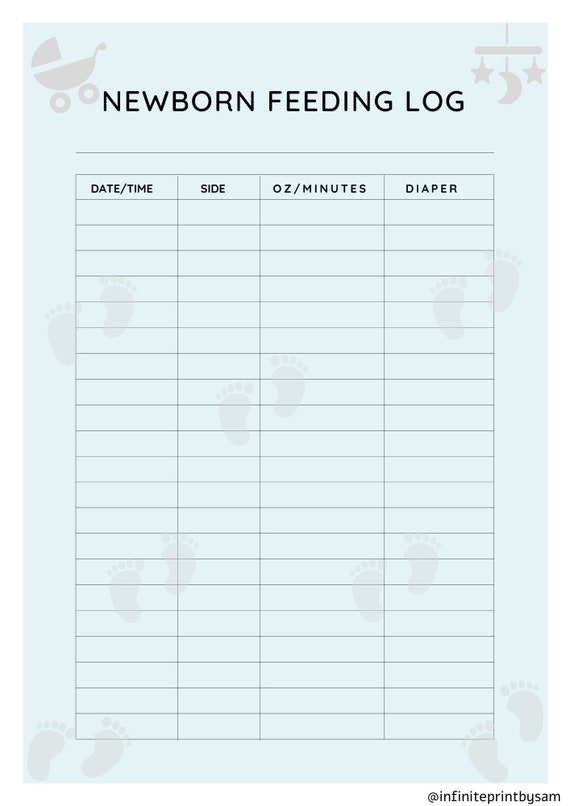 Infant feeding and diaper log cheap