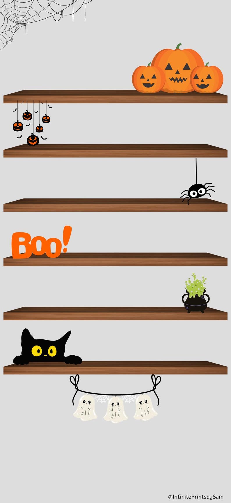 Ios 18 Halloween Bookshelf Wallpaper - Etsy