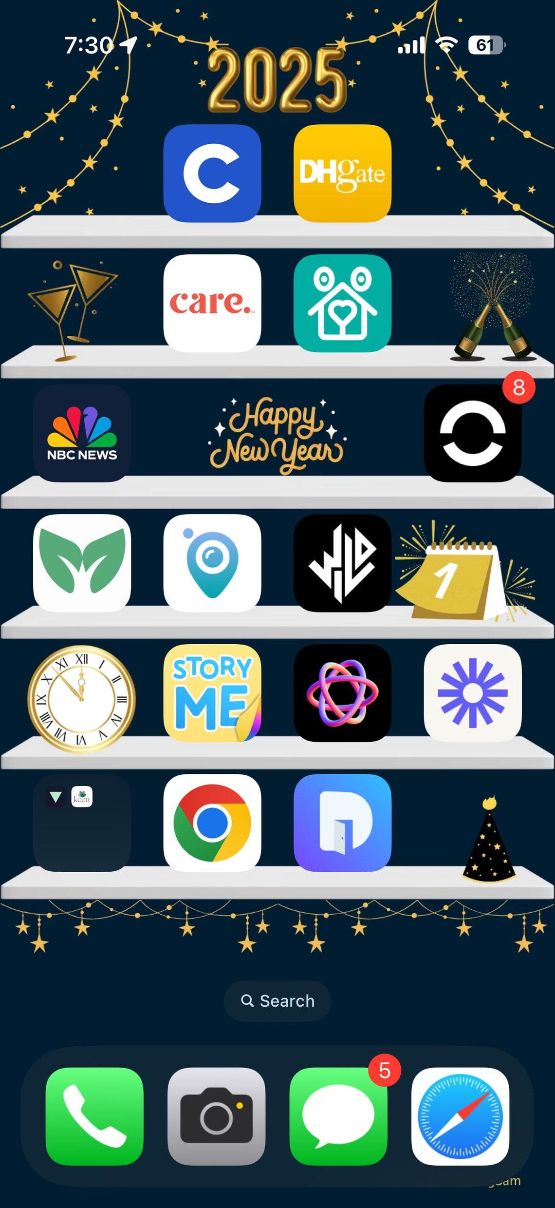 New Year's Bookshelf Wallpaper for Ios 18 - Etsy