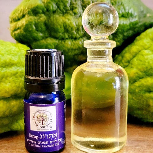 Israel Grown Etrog Citron© Esrog Essential Oil אתרוג True Etrog Citron High Quality  5ml- SUKKOT Garden of Eden Fruit RARE