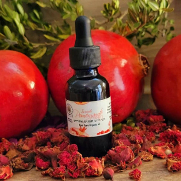 Israeli Pomegranate CO2 Oil 30ml/1oz Punica Grantum  Source: Seeds, Fruity, Dried Blossoms, and Peel Organic From Israel SUPPLY IS LIMITED