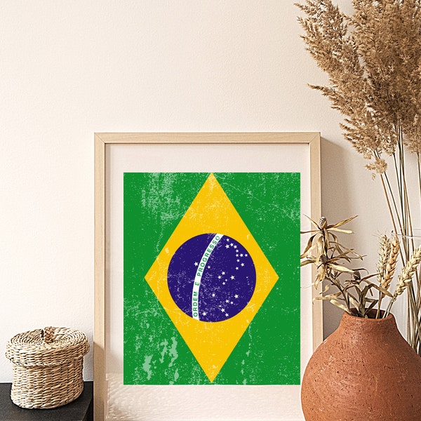 Distressed Brazil Flag * DIGITAL PRINT * LGBTQIA+ Printable, Instant Download