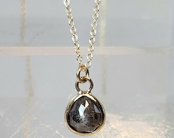 1.5 carat rose cut diamond pendant- 14 kt