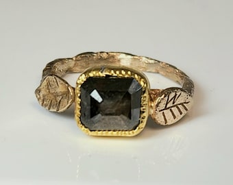 2.8 carat Rose cut diamond 14kt Ring