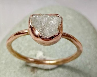 Raw Diamond Engagement Ring: 1.85 Carat Rose Gold Uncut Diamond
