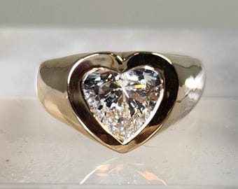 2.5 Carat heart Diamond Solid Gold Ring