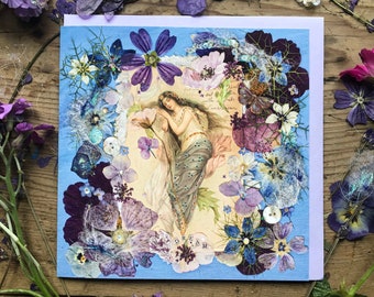 Enchanting Fairy Collage Card by Stella Homewood - Dreamy - Magical - Birthdays - Whimsical - Pressed Flowers - Fairy Cards - Nature Lovers