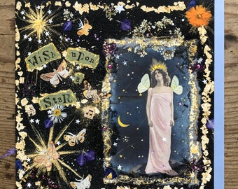 Wish Upon a Star Fairy Card by Stella Homewood ~ Astronomy Cards - Fairy Cards ~ Moon and  Stars - Magical Birthday Cards - Astrology Cards