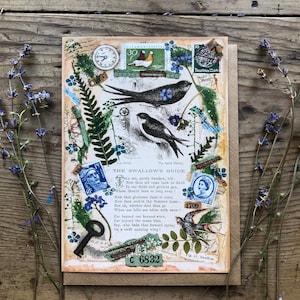 The Swallows Guide ~ by Stella Homewood - Vogelliebhaber - Vintage Stil - Handgemachte Collage - Poesie - Wort und Kunst - Botanicals ~ Geburtstage