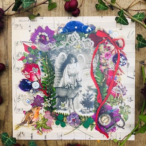 Vintage engelenkaart van Stella Homewood - Victoriaanse dames - Verjaardagskaarten - Hertenkaart - Enchanting Angels - Natuurkaart - Kerstkaarten
