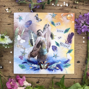 Vintage Dancing Girl ~ collagekaart van Stella Homewood ~ Verjaardagskaarten ~ Fairy Cards ~ New Beginnings ~ Burlesque Cards ~ Time To Shine