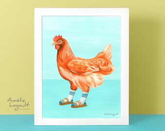 Chicken Illustration Etsy Chicken Illustration Etsy