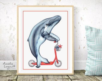 Four prints: octopus shark humpback whale and sea lions 5 ...
