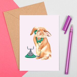 Lapin au téléphone, Carte de souhaits