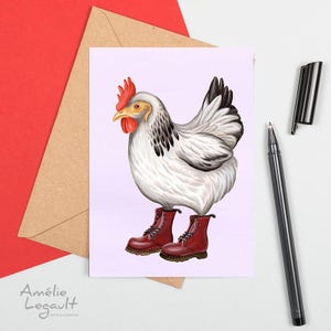 Poules en Doc Martens, Carte de souhaits