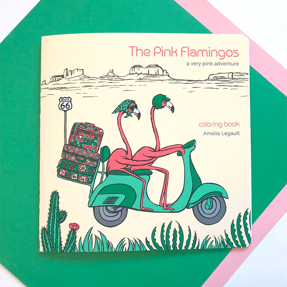 Page De Garde Cahier Poésie Flamen Rose De Coloriage Cahier à colorier Les Flamants Roses une aventure très rose - Etsy France