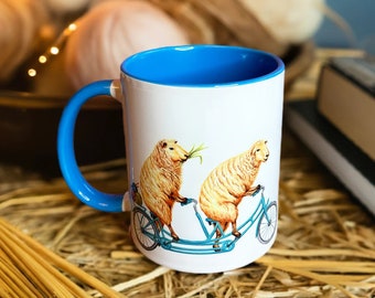 Sheep riding a Bike Mug