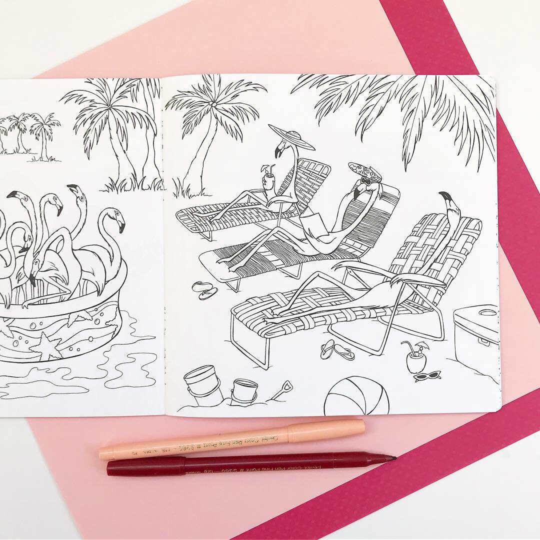 Page De Garde Cahier Poésie Flamen Rose De Coloriage Cahier à colorier Les Flamants Roses une aventure très rose - Etsy France