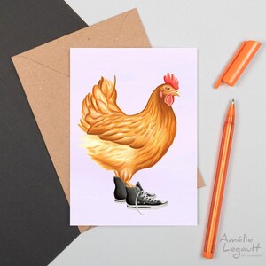 Poule en Converse, Carte de souhait