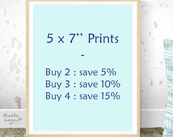 Art print set, Get special prices when you buy two or more 5 x 7'' prints