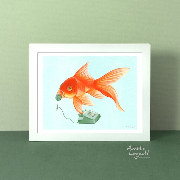 Goldfish on the phone, poster