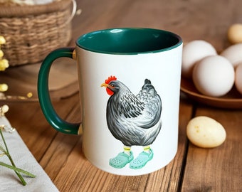 Hen wearing Crocs Mug