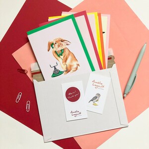 Cartes de souhaits, ensemble de 5 cartes