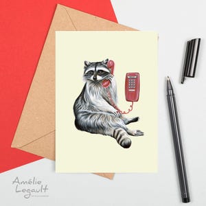 Raton au téléphone, carte de souhaits