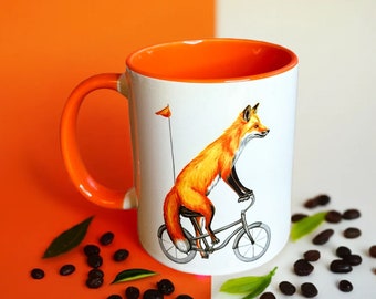 Fox riding a Bike Mug