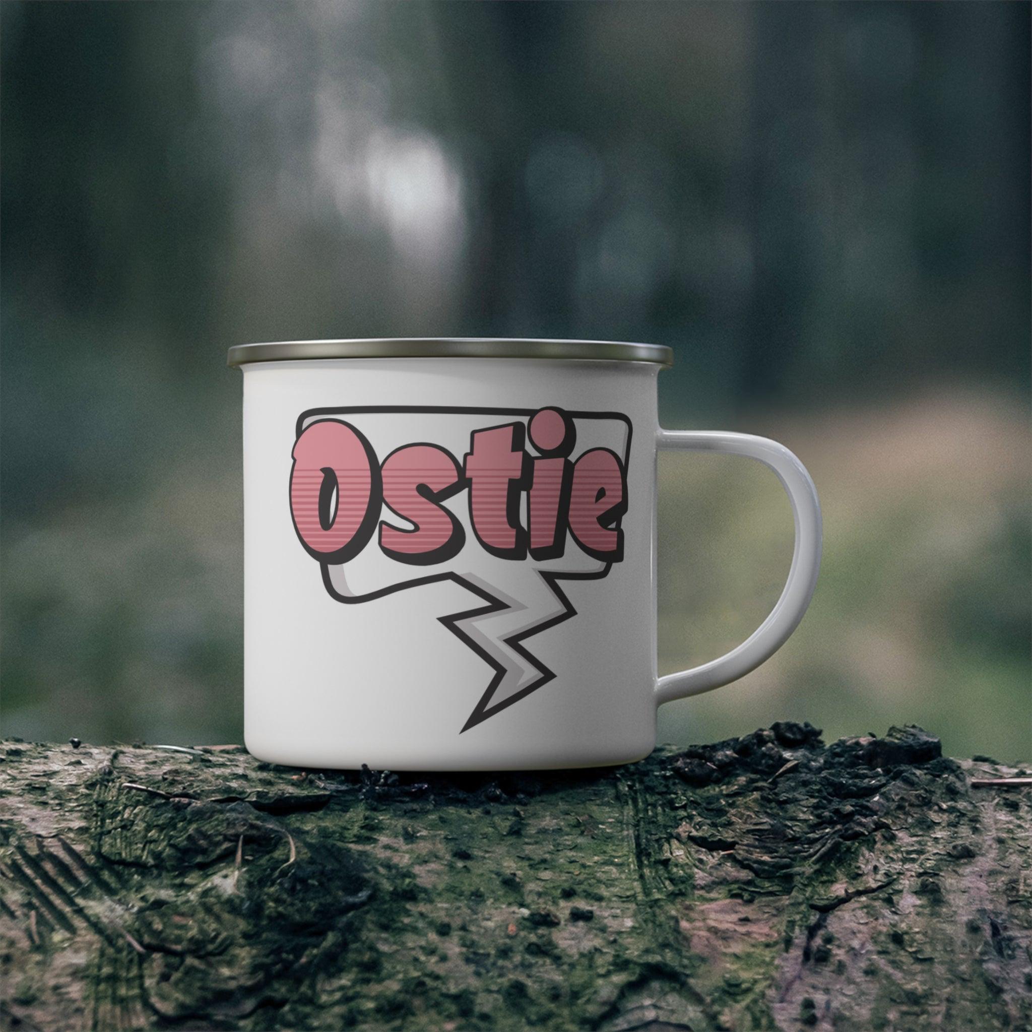 Ostie - enamel mug with stainless rim