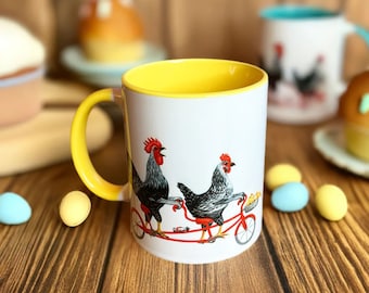 Chickens Riding a Bike Mug