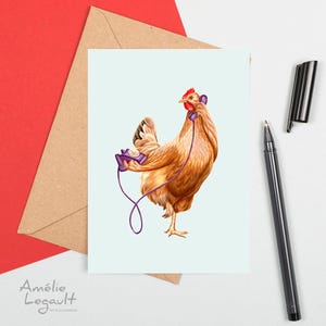 Poule au téléphone, Carte de souhaits