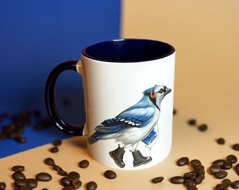 Blue-Jay wearing boots Mug