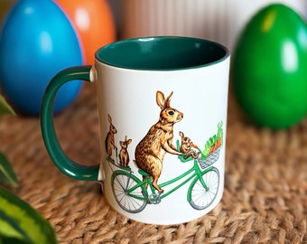 Rabbits Riding a Bike Mug