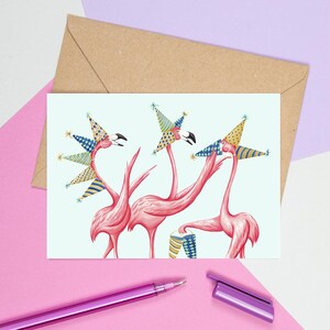 Flamants roses anniversaire, Carte de souhaits