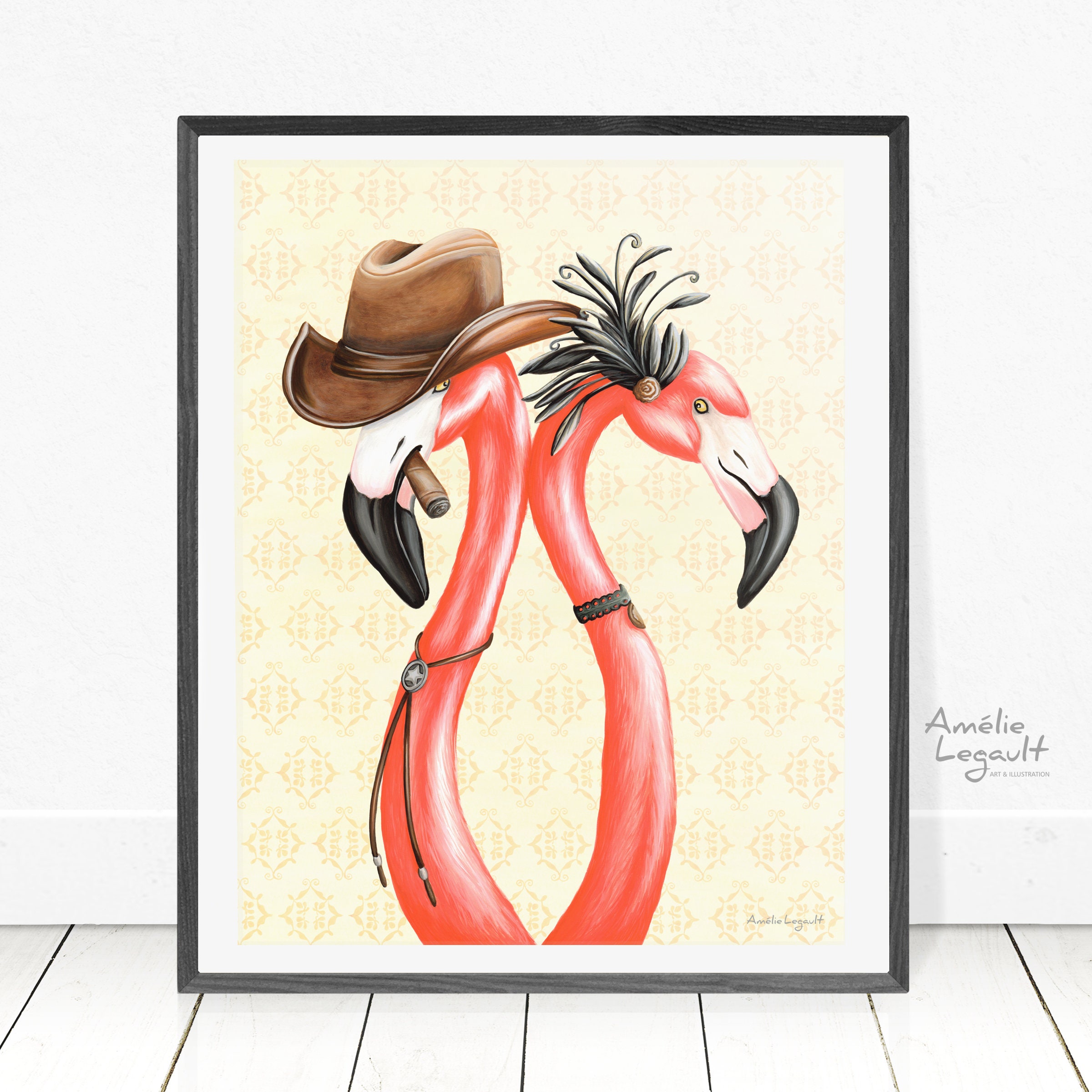 Pink Flamingo Print Flamingo Artwork 