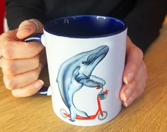 Whale riding a Bike Mug