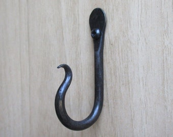 A Hand Forged Wrought Iron traditional barn hook, Kitchen, beam hanger, Butcher's wall Hooks, Made in the UK