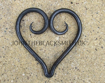 Iron, 6th Anniversary, Wedding, Valentines Gift, His and Hers Hand Forged Iron Love Heart, Handmade in the UK