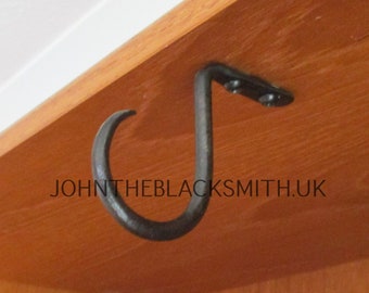 Hand Forged, Under Counter / Shelf Hook  Hand forged in the U.K