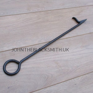 Hand Forged Wrought Iron Fire Poker with Log Rolling Spur